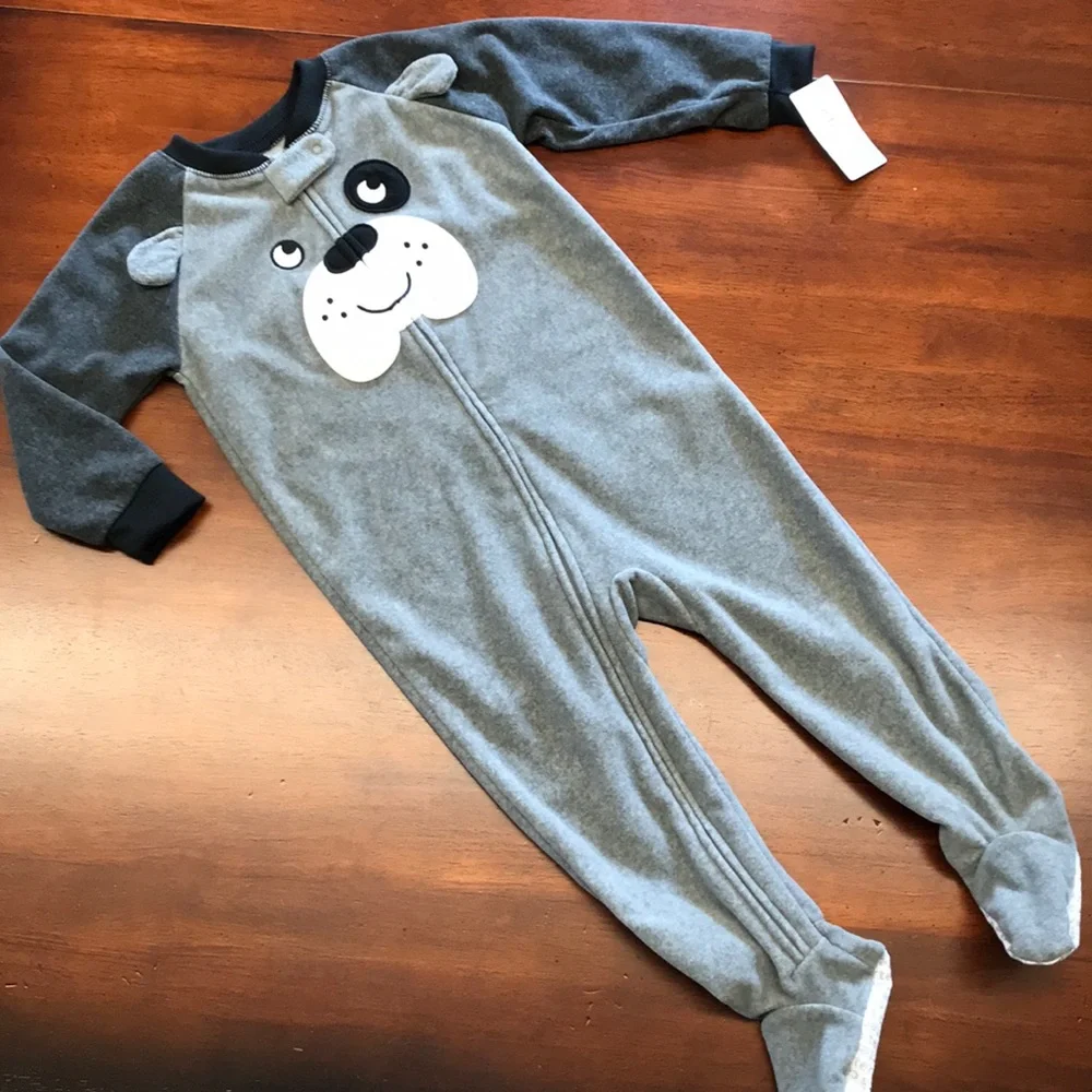 CARTER’S Fleece Puppy Dog One-Piece Pajamas Size 2T NWT